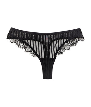 Stripe & Lace Charmer Thong