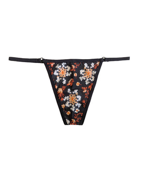 Black Floral Fall Delights G-String