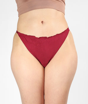 Cherry Cotton Ruffle Thong