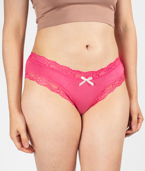 Electric Pink Lace Cheeky