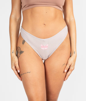 Ribbed Butterfly Embroidered Thong