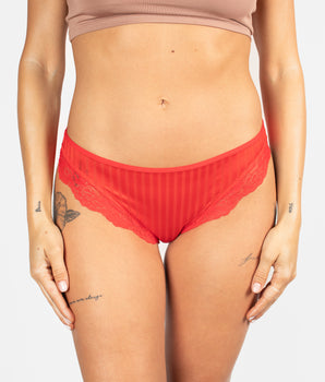 Rouge Stripe & Lace Cheeky