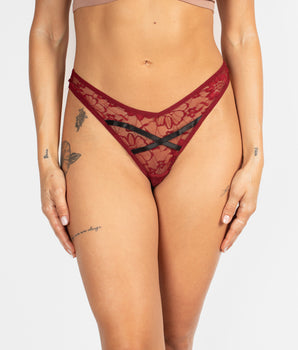 Sexy Merlot Lace Thong