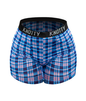 BeChill™ Blue and Pink Plaid Boxer