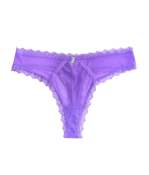 Violet Petal Mesh Thong