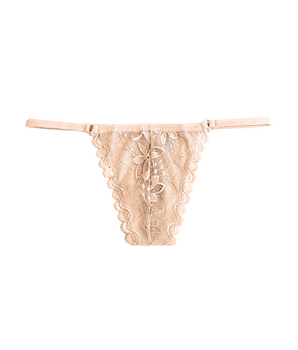 Nude Lined Lace Thong